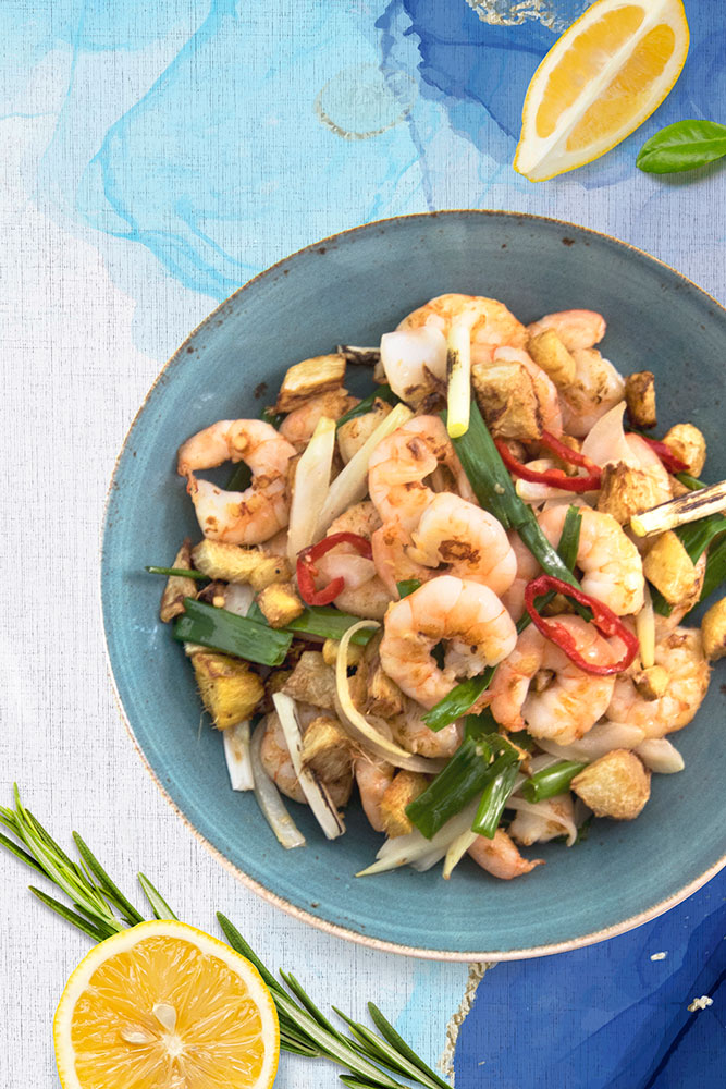 薑蔥炒蝦 薑蔥炒蝦